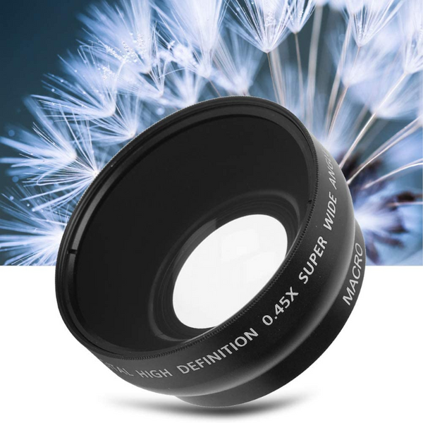 0.45X 52Mm Super Wide Angle Fixed Focus Lens For Canon Nikon Pentax Sony Minolta With 18-55M