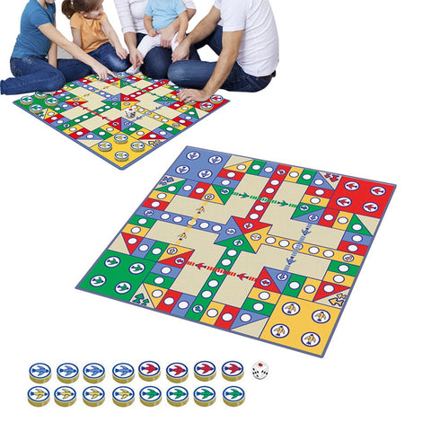 1 Set Flying Chess Game Playmat Safe Kids Crawling Floor Mat Parent-Child