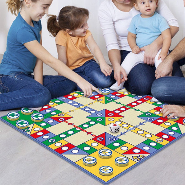 1 Set Flying Chess Game Playmat Safe Kids Crawling Floor Mat Parent-Child