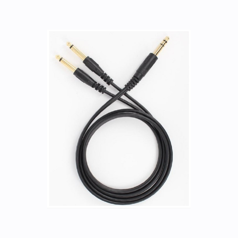 1.5M Gold Plated 6.35Mm Male To 2X Mono Y Splitter Audio Cable