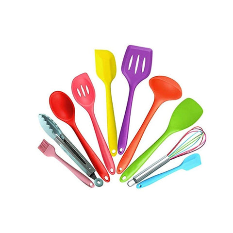 10 Pieces Color Silicone Non Stick Utensil Kitchenware Set