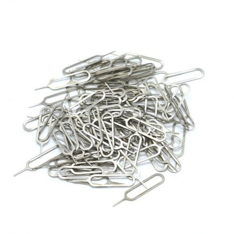 100 Pcs / Lot Sim Card Tray Remover Eject Pin Key Tool For Iphone Samsung And More Silver
