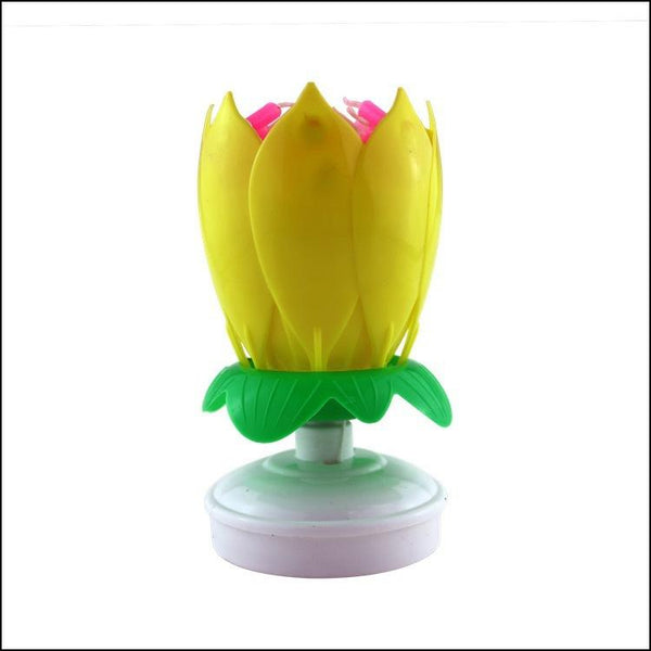 Lotus Flower Candle Cake Decorating Supplies Happy Birthday Gift