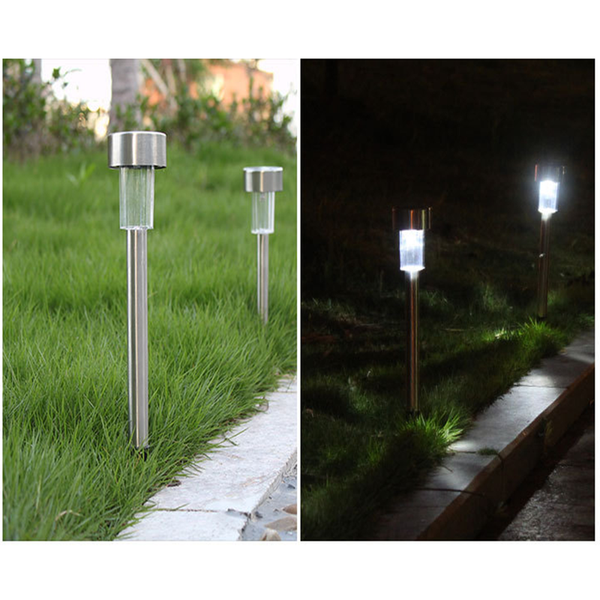 10Pack Solar Garden Lights Stainless Steel Waterproof Led Powered Pathway Outdoor Landscape Lighting For Lawn Patio Yard And Walkway