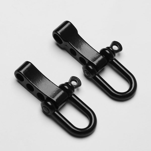 10Pcs Black U Shaped Shackle Buckle Stainless Steel Bracelet Buckles Outdoor Camping Survival Rope Paracords Bracelets Accessories
