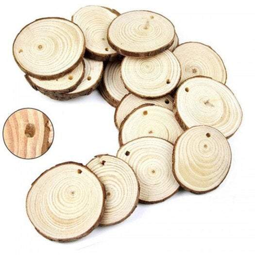 Art Craft 10 / Pcs Diy Wood Circles Natural Round Slices Supplies