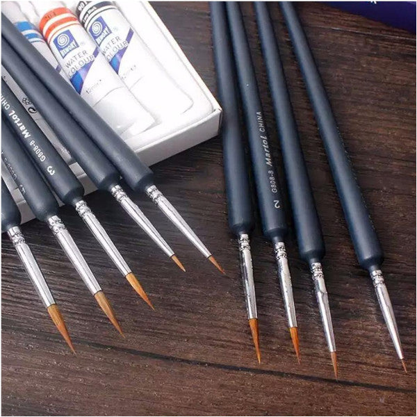 10Pcsset Premium Quality Paint Brush Set Weasel Hair Miniature Hook Line Pen For Detail Art Painting Nail Drawing