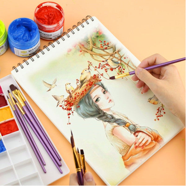10Pcsset Watercolor Pen Paintbrush Nylon Hair Brushes Artist Oil Painting Set