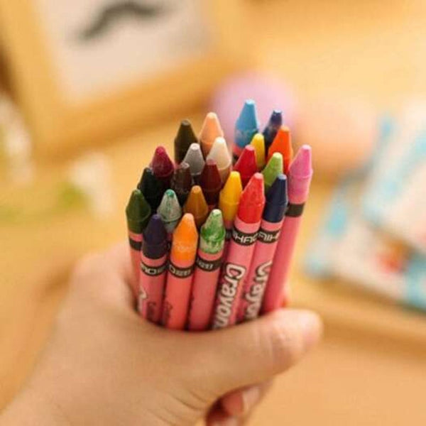 12Pcs/ Set Colour Non Toxic Primary School Crayon Kids Drawing Pencils