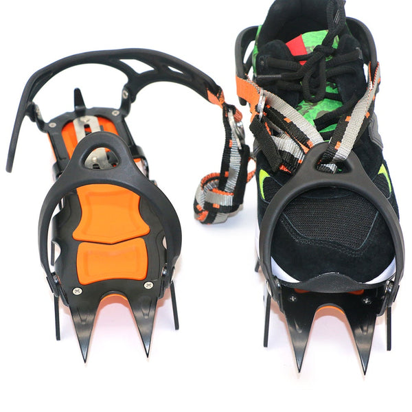 12 Teeth Anti Skid Crampons Manganese Steel Climbing Gear Snow Ice Shoe Grippers Traction Device Mountaineering