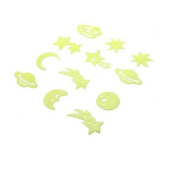 12Pcs Home Wall Stickers Dreamy Noctilucent Sticks Glow In The Dark Light Green