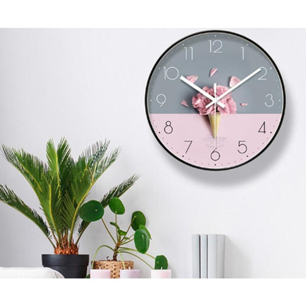 14 Inch Simple Petals Classic Mute Wall Clock Home Living Room Office Decoration