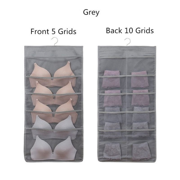 15 Pockets Hanging Organiser Grey