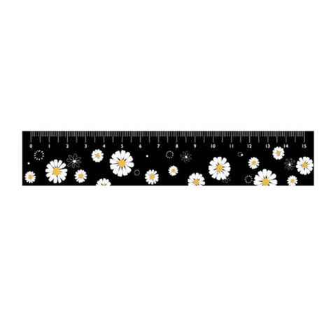 15Cm Fresh Style Daisy Flowers Ins Acrylic Straight Ruler Korean Measure Rulers For Students Scrapbooking Diy Supplies