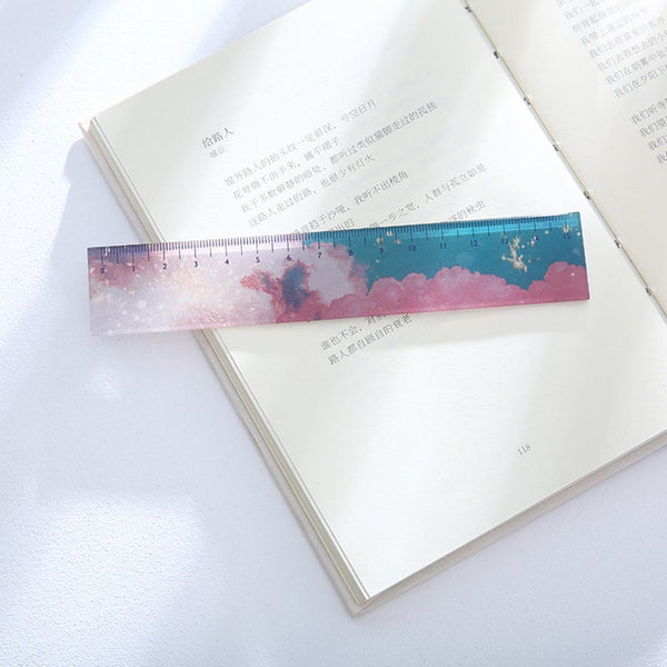 15Cm Measuring Acrylic Ruler Ins Style Wandering Stars Clouds Bullet Journal Accessories Aesthetic Korean Stationery Student