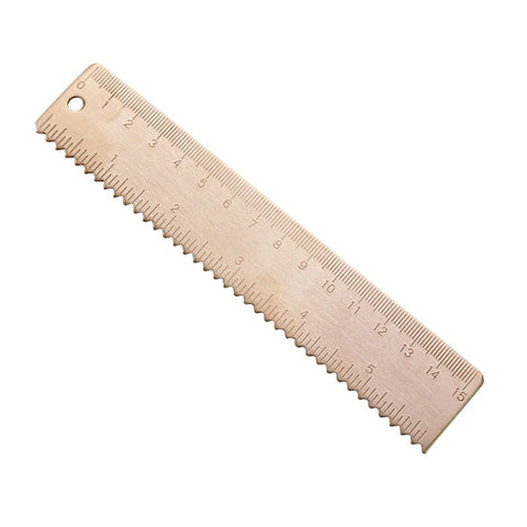 15Cm Outdoor Brass Ruler Bookmark Double Scale Inch Digital For Traveler Notebook