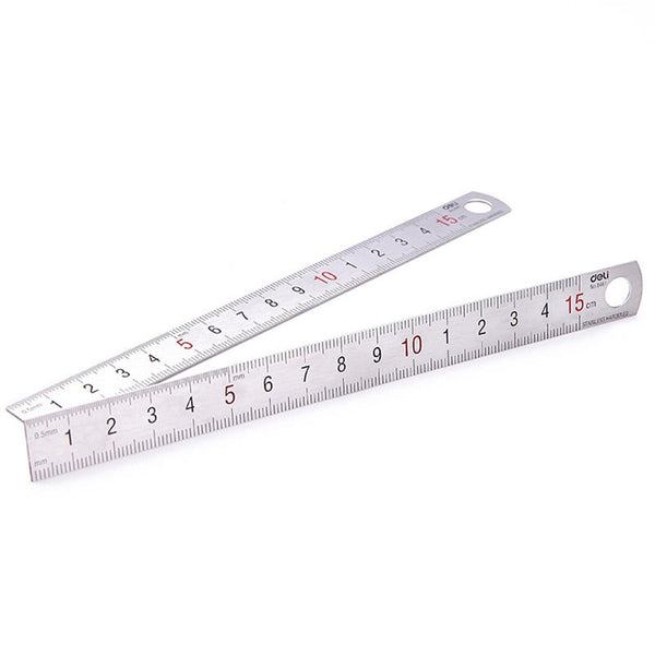 15Cm Stainless Steel Metal Ruler Straight Measuring Scale Student Art Artist Drawing Stationery Office School Supply