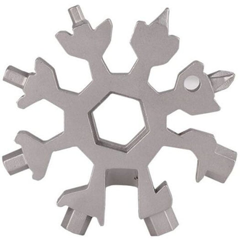 18 In Multi Function Snowflake Tool Card Silver