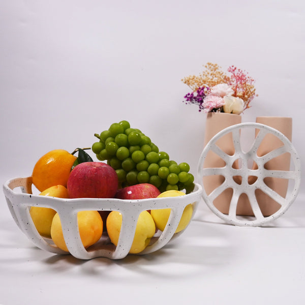 Nordic Ins Household Hollow Ceramic Fruit Basket