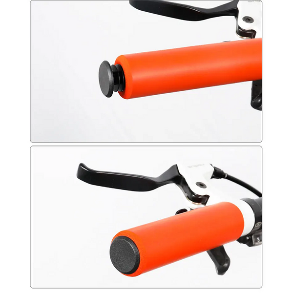 Lixada 1Pair Bicycle Handlebar Grips Silicone Foam Bar End Casing With Caps Yellow