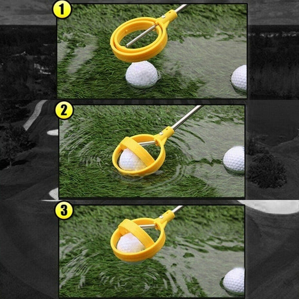 Golf Ball Pick Up Tools Telescopic Retriever Retracted Automatic Locking Scoop Picker
