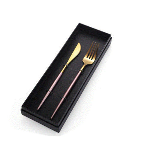 Stainless Steel Cutlery Set 2Pcs Knife Fork Dinnerware