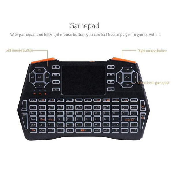 Tablet Keyboards 2.4G Mini Wireless Air Mouse Three Color Backlight With Touch Pad For Laptop Tv Box