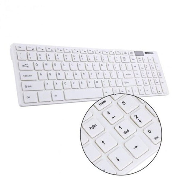 2.4G Slim Optical Wireless Keyboard And Ultra Thin Mouse Usb Receiver Combo Kit White