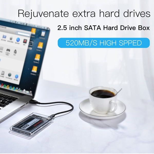 2.5 Inch Hdd Enclosure Sata 3.0 To Usb Gbps 6Tb Support Uasp External Type C 3.1 Ssd Hard Drive Case