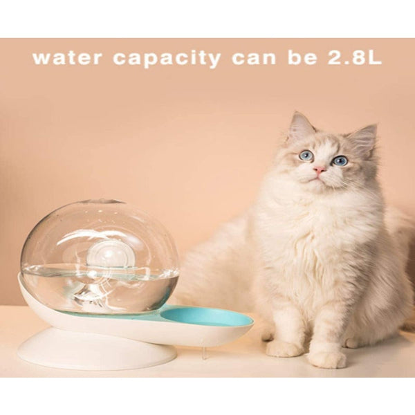 2.8L Pet Water Dispenser Large Capacity Snail Shaped Fountain High Fiber Filter Cotton Automatic Drinking For Cat Dog Blue