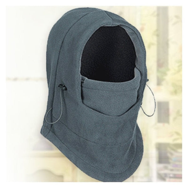 2 Pcs Thermal Fleece Balaclava Hat Hooded Neck Warmer Cycling Face Mask Outdoor Winter Sport Masked Cap Grayfree Size