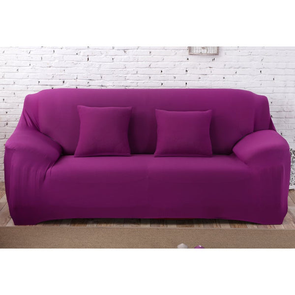 2 Seater High Stretch Sofa Cover Couch Lounge Protector Slipcovers Solid Colours