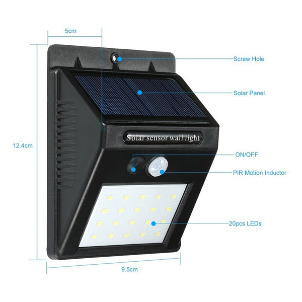 20 Led Solar Sensor Waterproof Wall Lights For Only Packs