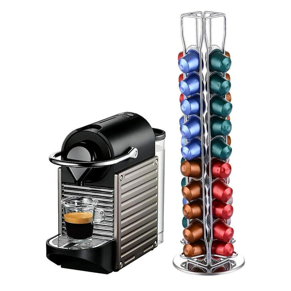 360 Rotating Tower 40 Capsules Coffee Pod Holder Stand Rack
