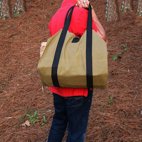 Portable Firewood Log Carrier Tote Bag Wood Holder