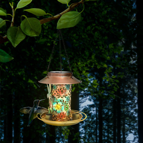Lumiro Solar Powered Hanging Bird Feeder And Garden Decoration Light