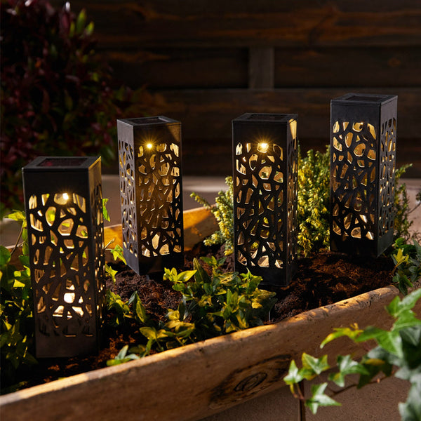 Lumiro 6 Pack Solar Decorative Lights Garden And Outdoor Hollow Design Cutout