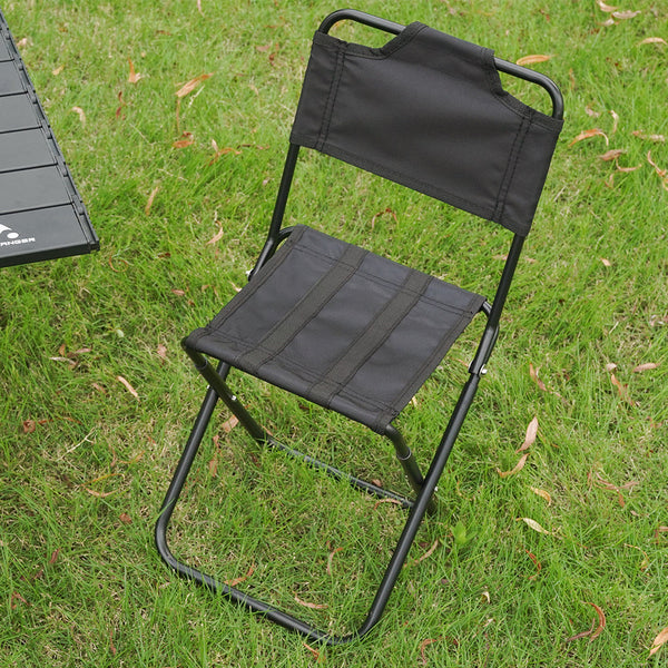 Hyperanger Aluminum Portable Folding Camp Chair Black Comfortable Seating Light