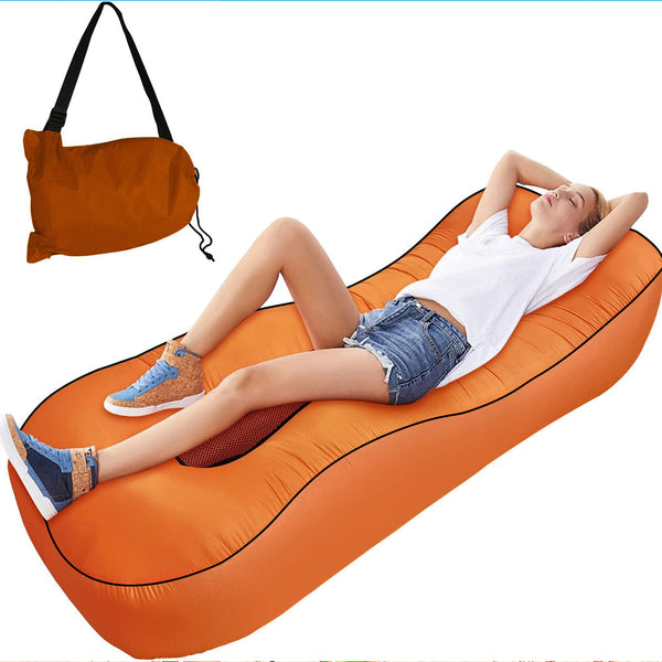 Hyperanger Ergonomic Inflatable Lounger Beach Bed Camping Air Sofa
