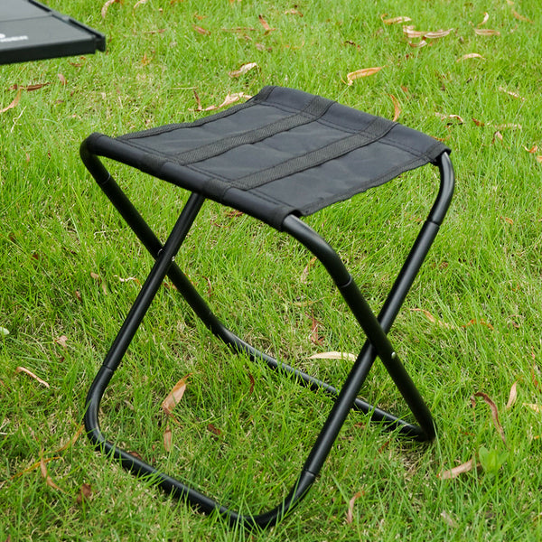 Hyperannger 2 Pack Aluminum Alloy Camping Folding Stool With Storage Bag Black