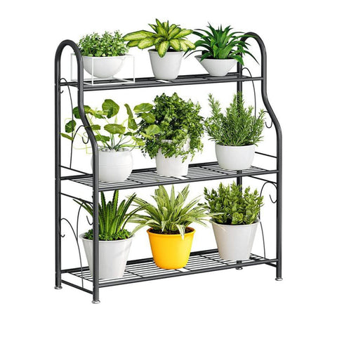 Greenhaven 3 Tier Metal Plant Stand - Sturdy Display Rack For Indoor And Outdoor Use