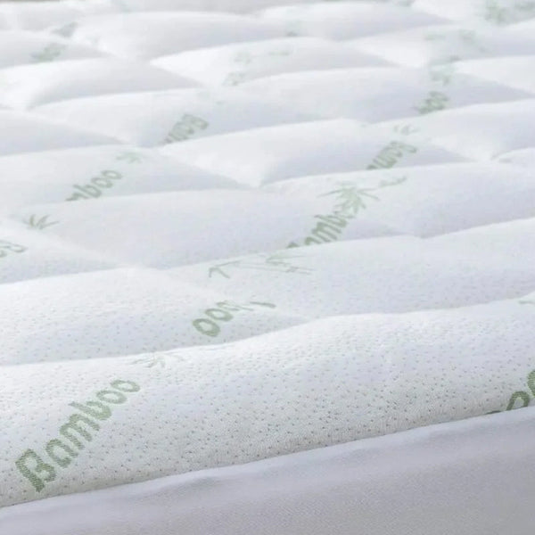 Thick And Breathable Natural Bamboo Mattress Topper Soft Quilted Bed Protector