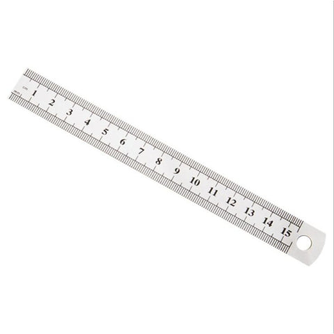 6 Inch Ruler Stainless Steel Metal Double Sided Office Stationery School Supplies