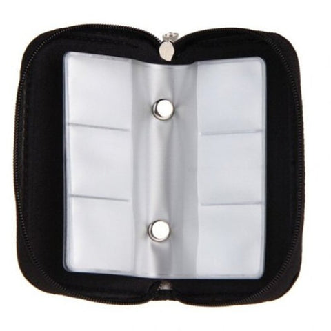 22 Slots Memory Card Storage Case For Cf / Sd Cards Black