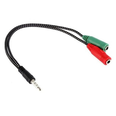 22Cm 3.5Mm Male To Female Headphone Adapter Cable Black