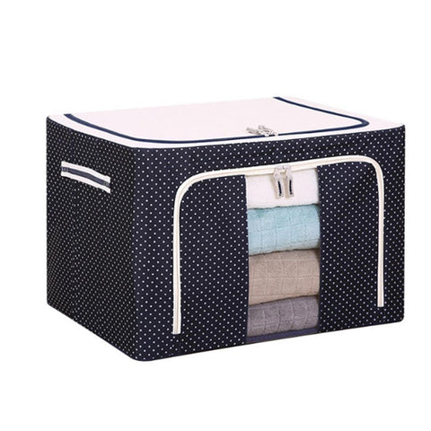 22L Small Steel Frame Storage Box Finishing Quilt Folding Wardrobe Cloth Bag With Lid