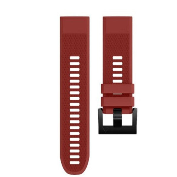 22Mm Quick Release Sport Silicone Watch Band Strap Tool For Garmin Fenix 5 Red