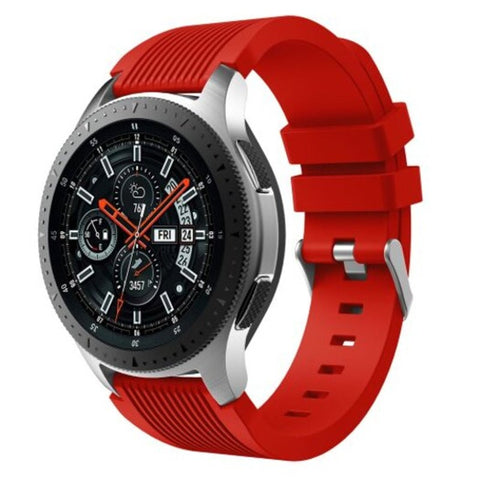 22Mm Silicone Watch Strap Band For Samsung Gear S3 Classic / Frontier Red