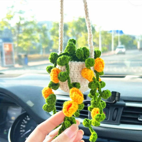 Creative Car Plant Shape Wool Hanging Ornaments
