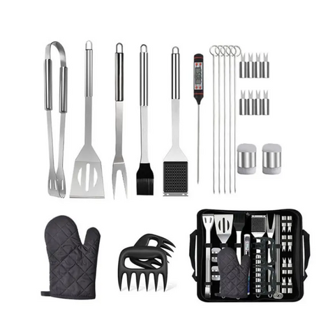 25Pcs/Set Stainless Steel Barbecue Grilling Bbq Utensil Accessories Camping Outdoor Cooking